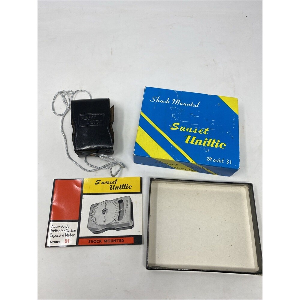 Vintage Sunset Unittic Model 31 Exposure Meter W/ Box And Case